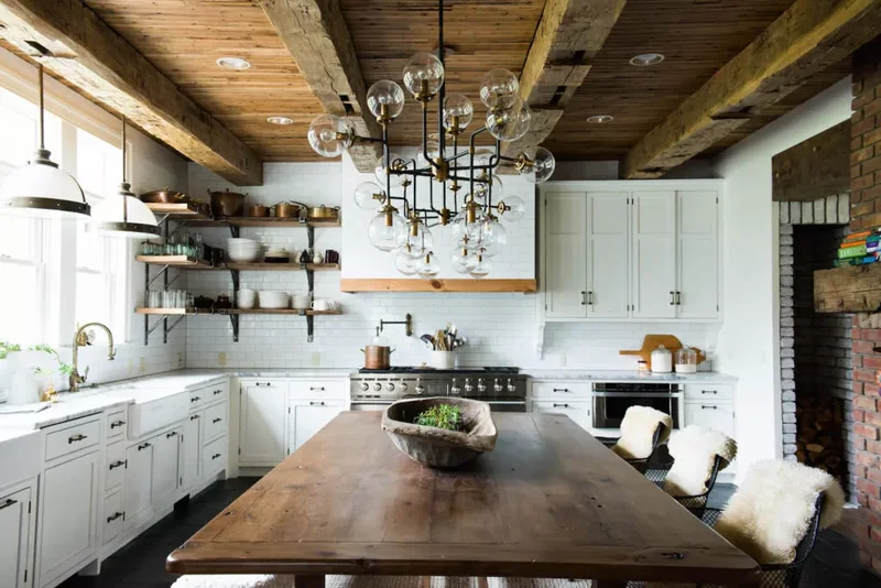 33 Kitchen Island Seating Ideas to Simplify Hectic Mornings 2 Farm Table Island Hybrid