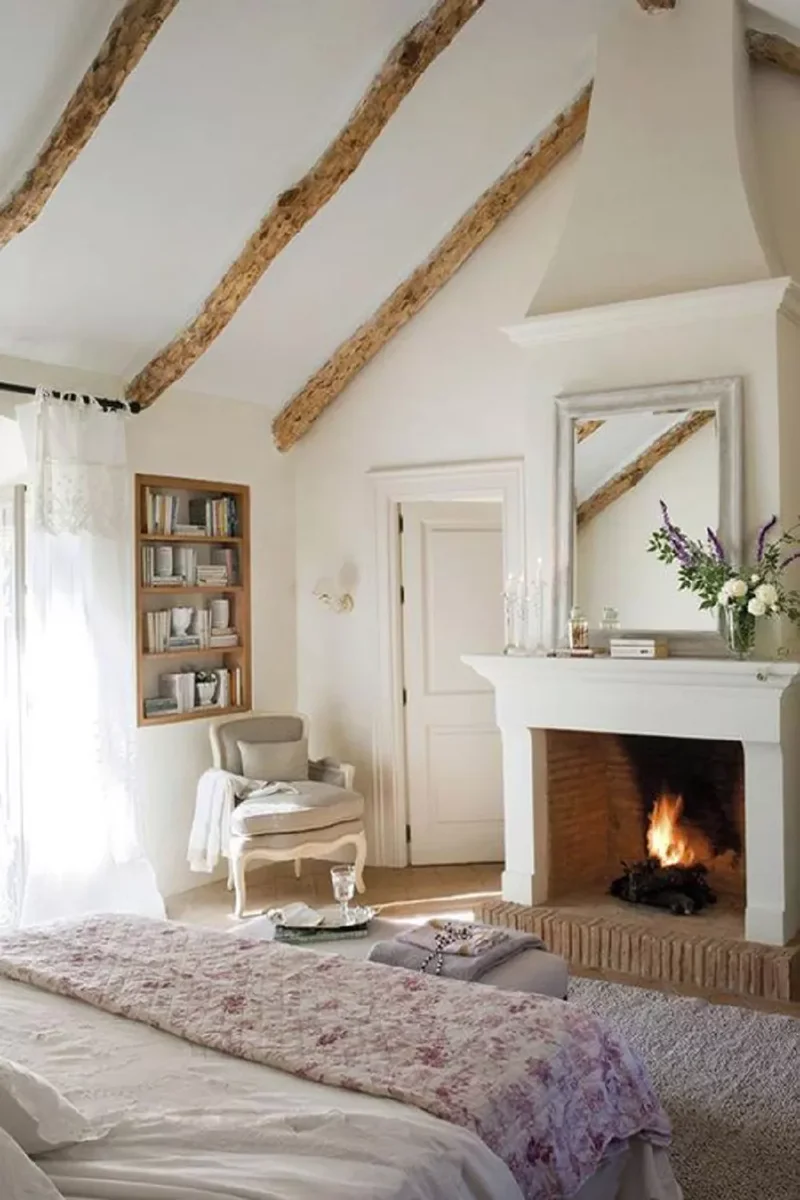 Farmhouse Bedroom Fireplace