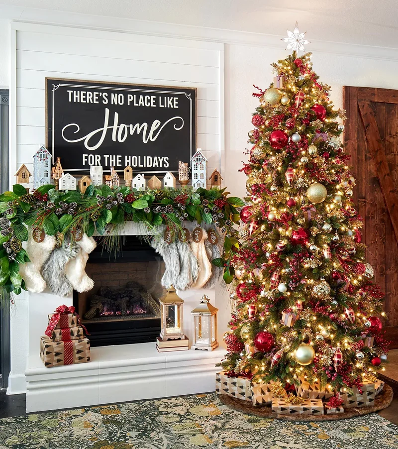 53 Stunning Christmas Mantel Decor Ideas for Your Home 51 Farmhouse Christmas Mantel