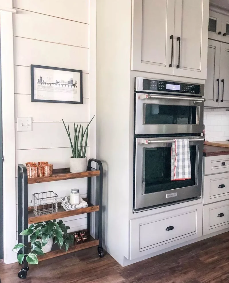 Farmhouse Kitchen With Shiplap and Subway Tile