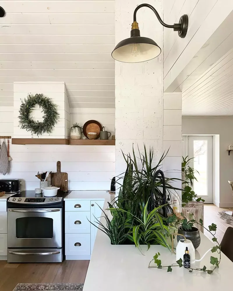 Farmhouse Kitchen With Simple Lighting