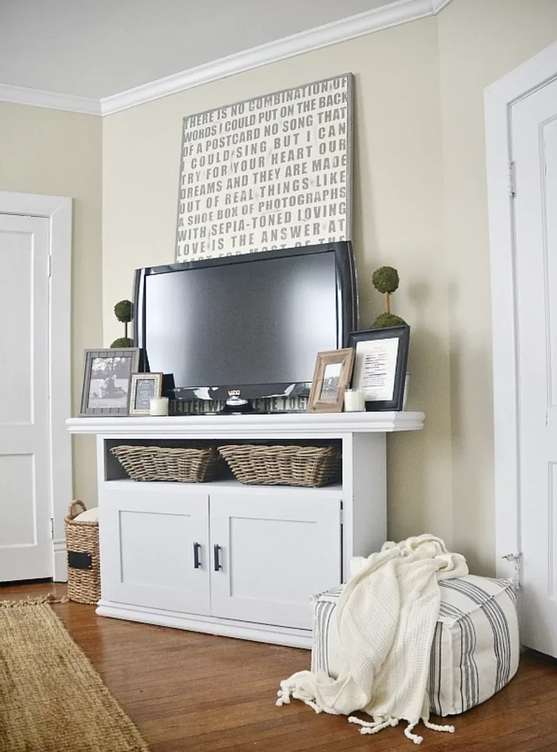 How to Style Your TV Stand for a Beautiful Living Room 17 Farmhouse Style