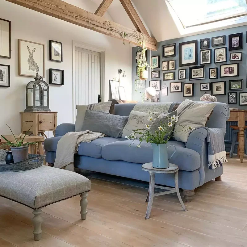 40 Cozy and Inviting Country Living Room Design Ideas 39 Feature a Large Gallery Wall