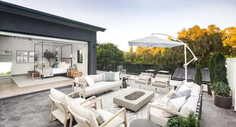 Fire Pit With Tile Rug