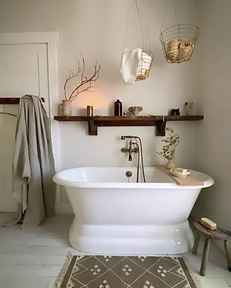 43 Bathroom Storage Solutions for More Space and Style 28 Float a Shelf Above the Tub