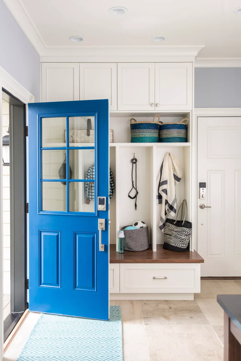 31 Compact Mudroom Ideas to Boost Style and Functionality 9 Floor-to-Ceiling Mudroom Built-Ins