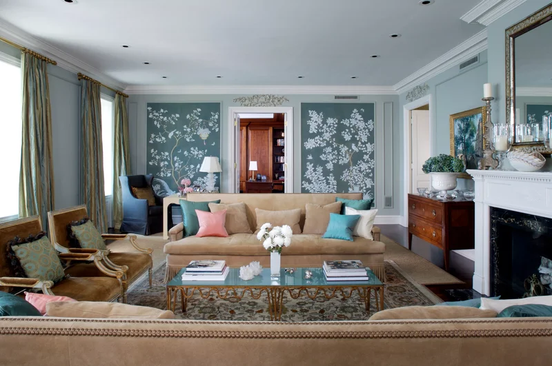 37 Accent Wall Ideas to Completely Transform Your Living Room 16 Framed Wallpaper Accent Wall