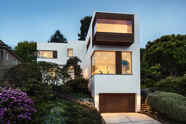 52 Stunning Garage Door Ideas to Boost Your Curb Appeal 9 Full-Width Horizontal Wood Panels