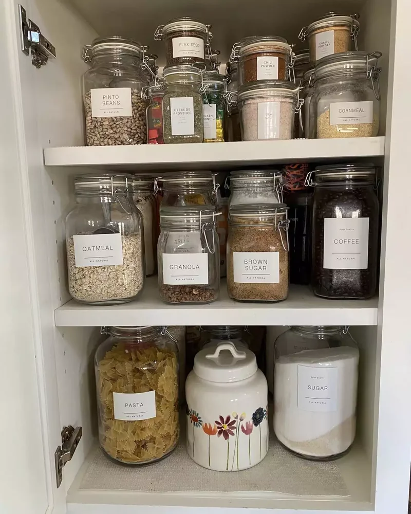20 Clever Small Pantry Organization Ideas That Work 17 Gather Some Glass Jars
