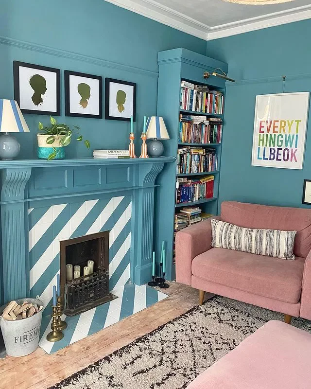 36 Beautiful Painted Fireplace Ideas for Your Home 7 Get Artsy With Stripes