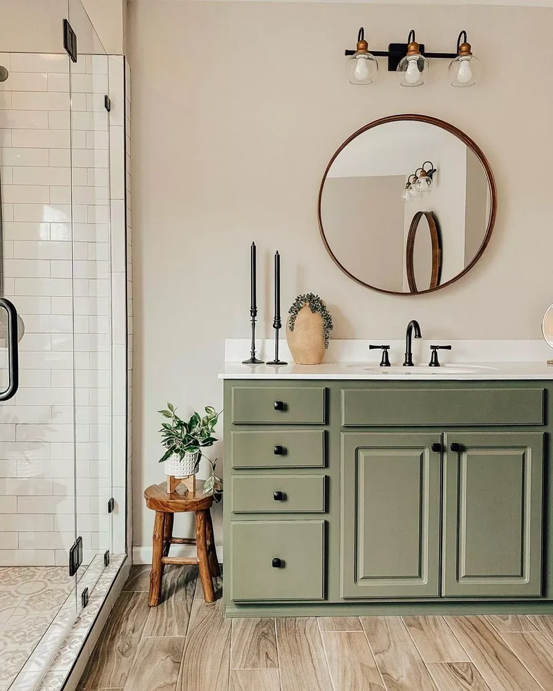 21 Beautiful Sage Green Bathroom Ideas You'll Adore Forever 13 Get a Little Rustic