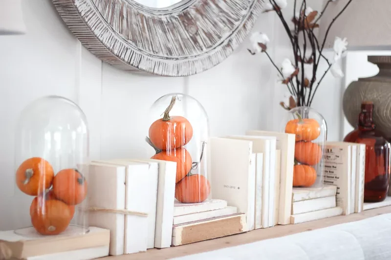 Glass Cloche Pumpkins