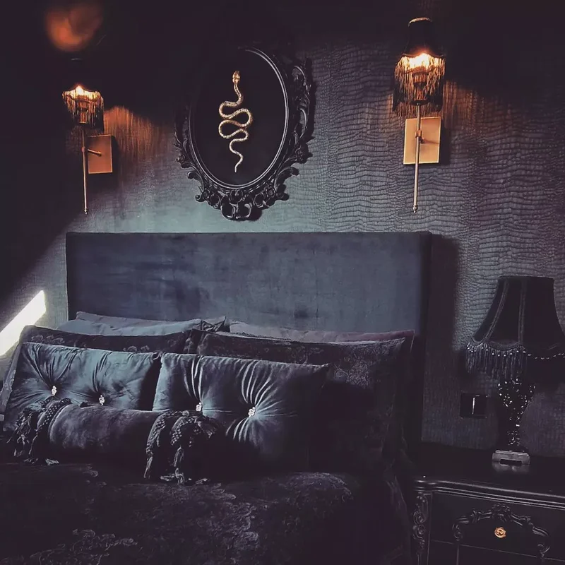 25 Gothic Bedroom Designs That Blend Drama With Style 9 Go All-Black