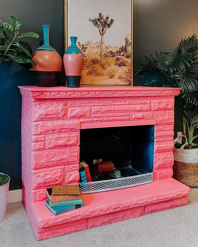 36 Beautiful Painted Fireplace Ideas for Your Home 5 Go Bright With Hot Pink