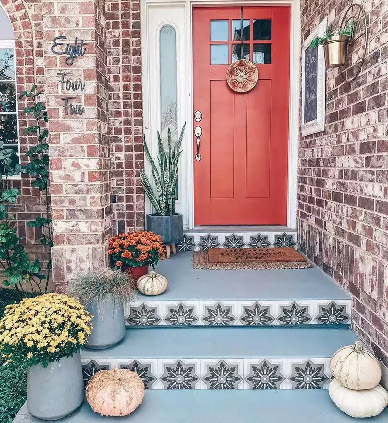 30 Front Step Design Ideas to Boost Your Home's Curb Appeal 5 Go Geometric