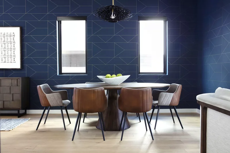 40 Beautiful Blue Dining Rooms You'll Want to Recreate 4 Go Geometric