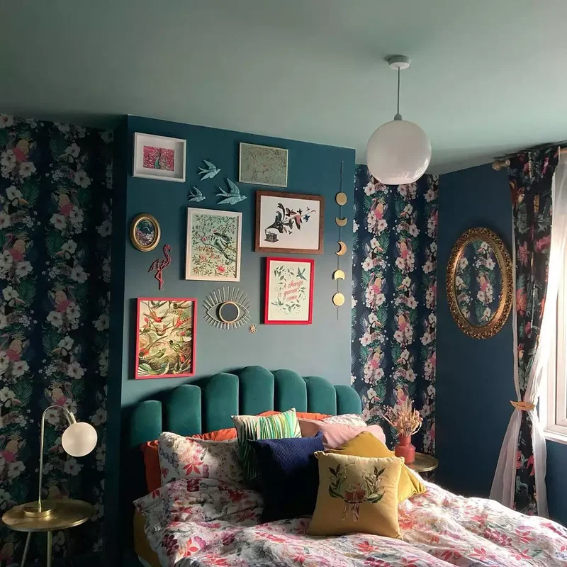 32 Stunning and Striking Teal Bedroom Design Inspirations 27 Go Maximalist