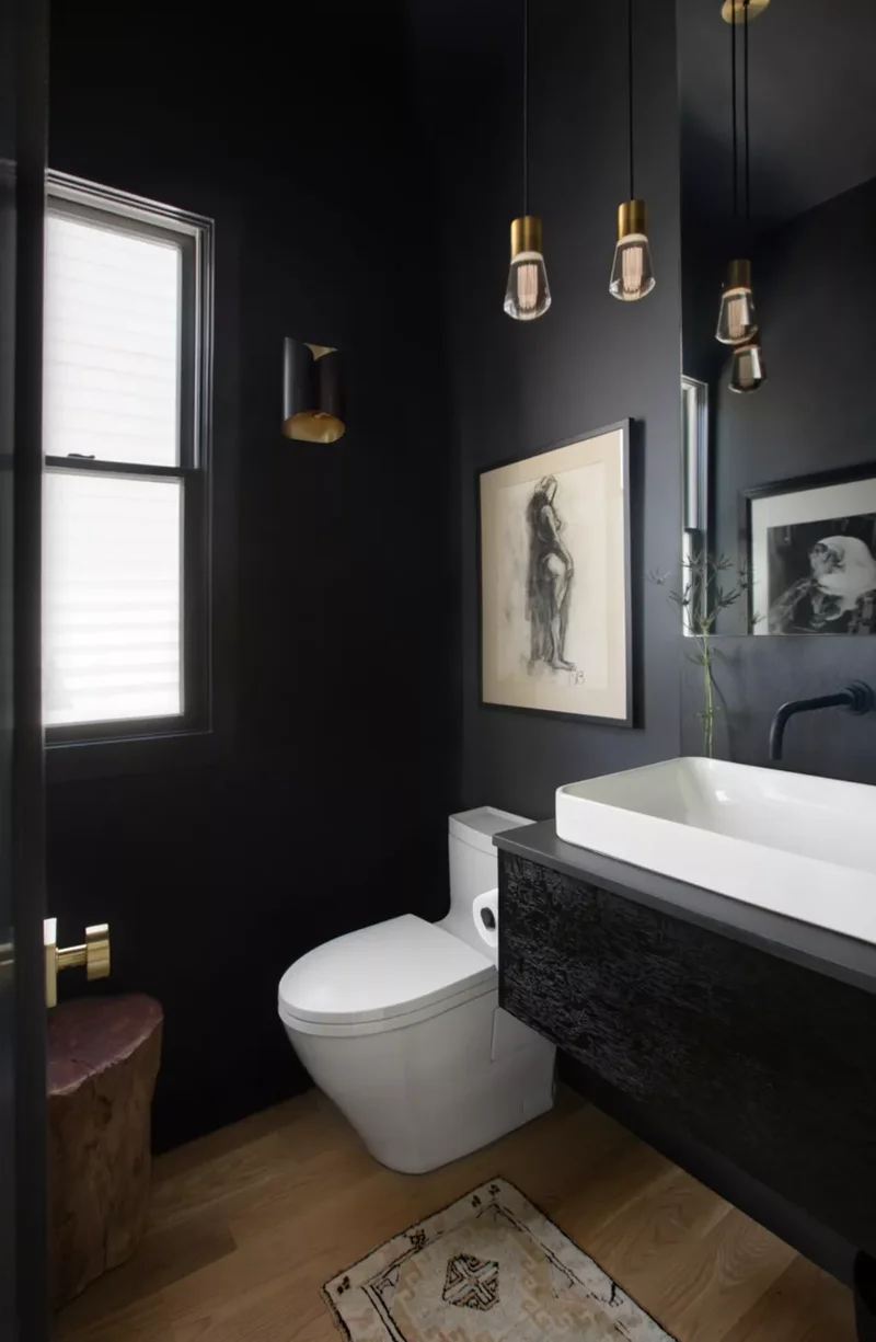 50 Moody Dark Bathroom Ideas for a Dramatic Transformation 48 Go Monochrome