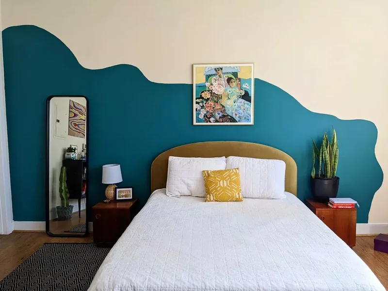 32 Stunning and Striking Teal Bedroom Design Inspirations 17 Go Squiggly