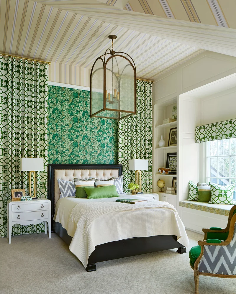 26 Green Bedroom Designs to Create Your Perfect Cozy Space 17 Go Wild with Green Pattern