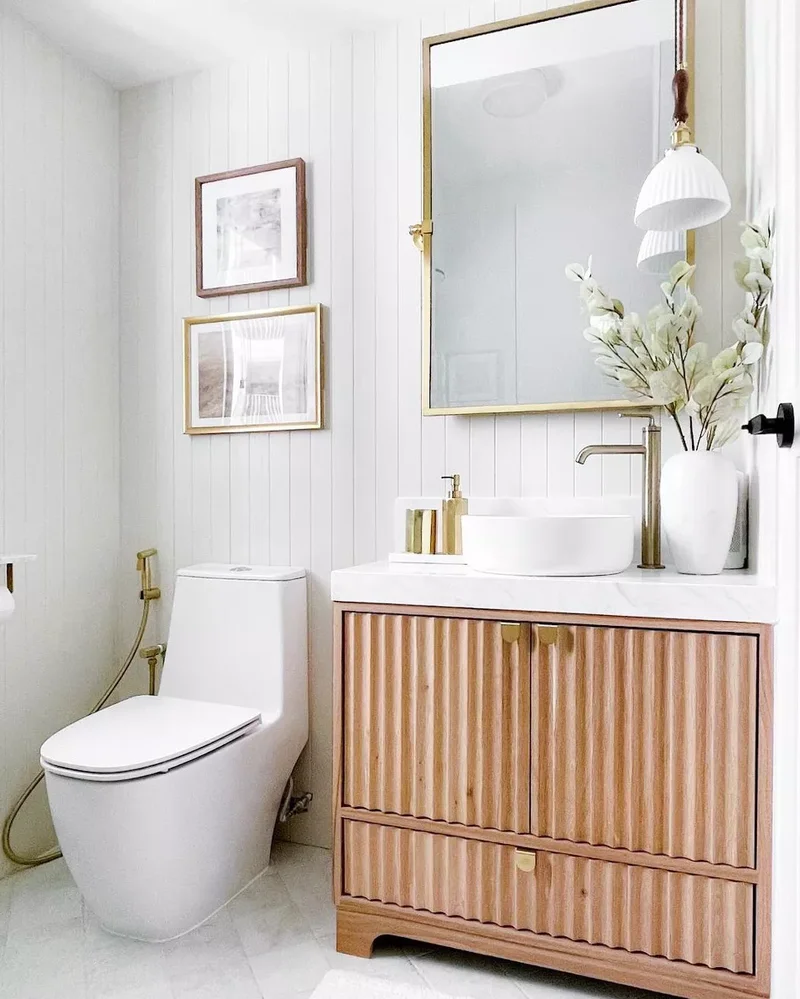 20 Beautiful Beadboard Bathroom Ideas for Every Style 11 Go for Subtle Paneling
