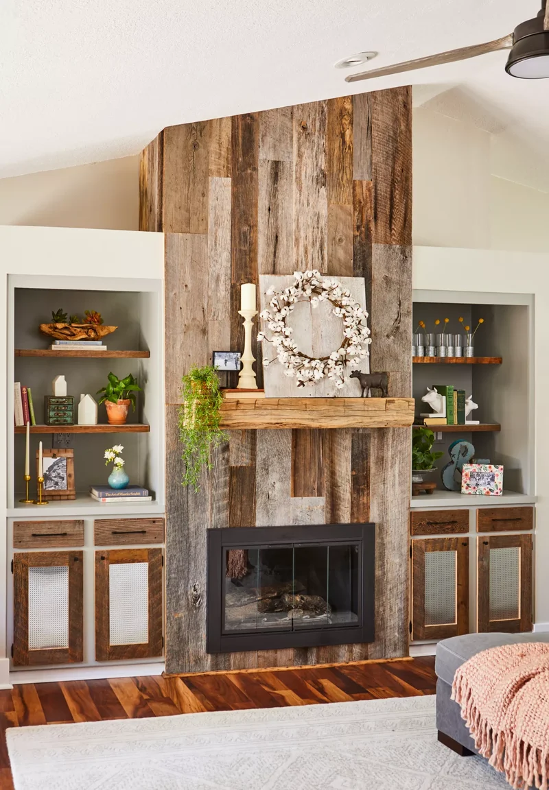 21 Modern Farmhouse Fireplace Ideas for Cozy Charm at Home 2 Go with a Nature-Inspired Construction