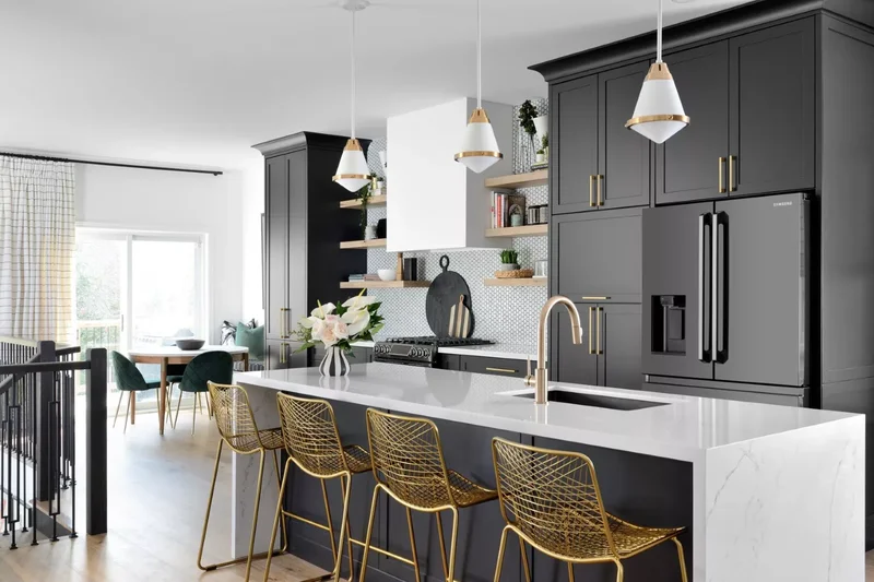 42 Stylish Gray Kitchen Design Ideas for a Sleek Look 30 Gold Accents