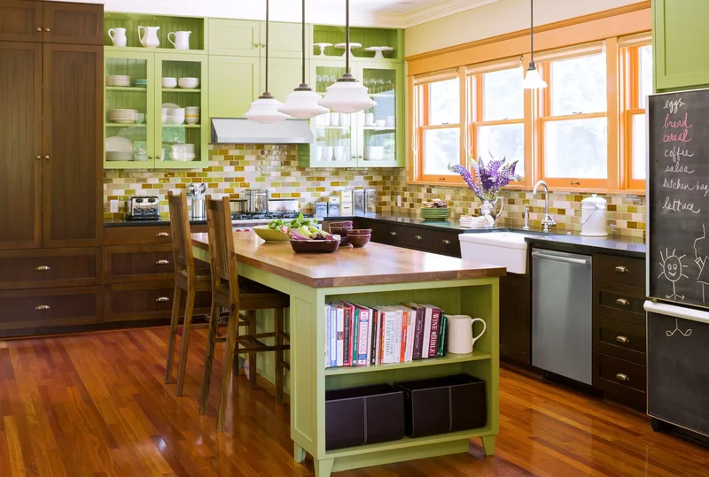 Gold and Green Kitchen