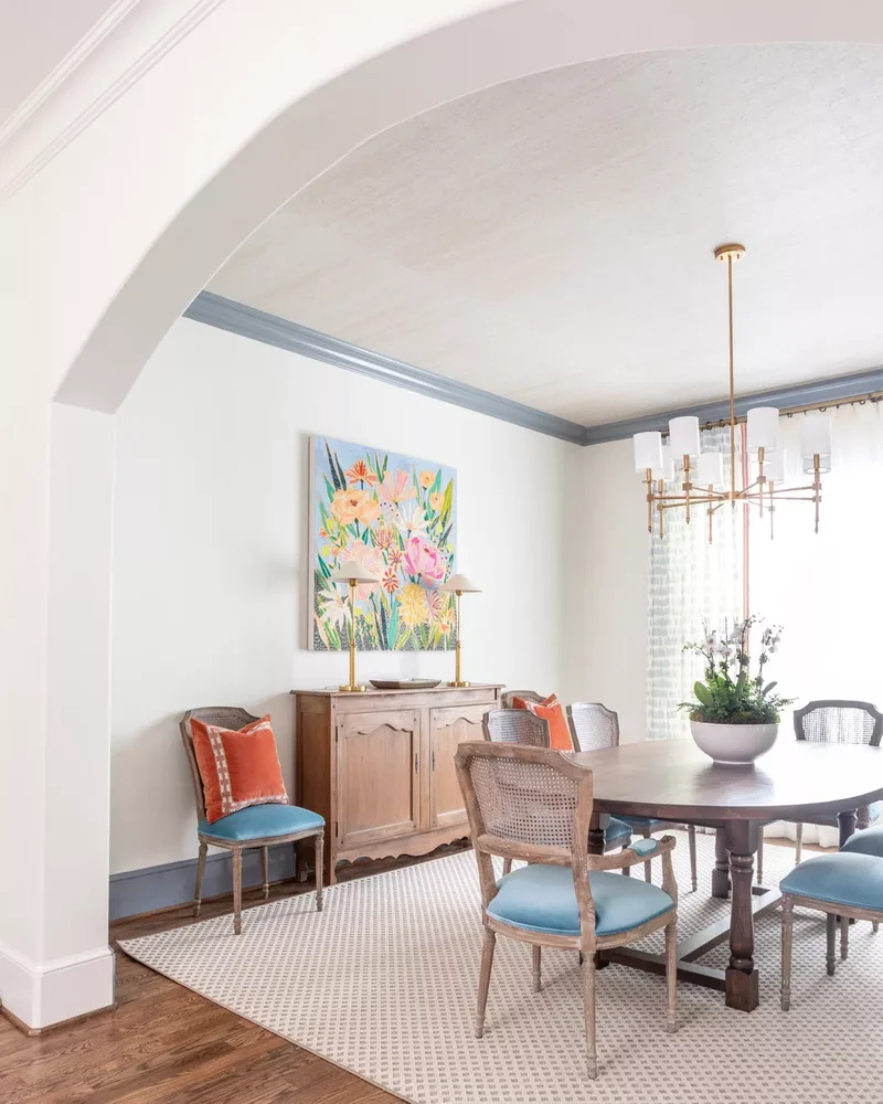 Grasscloth Wallpapered Ceiling