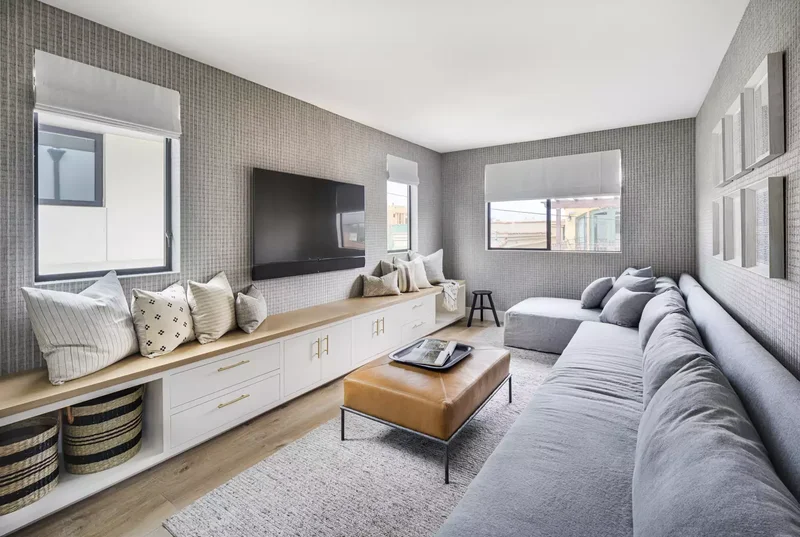 42 Beautiful Gray Living Room Ideas for Peaceful Spaces 31 Gray TV Room