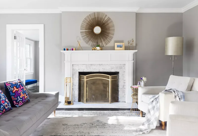 42 Beautiful Gray Living Room Ideas for Peaceful Spaces 5 Gray Walls and Bold Accents