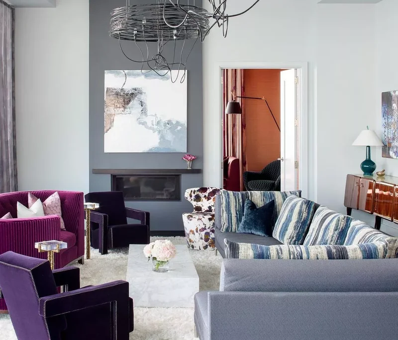 42 Beautiful Gray Living Room Ideas for Peaceful Spaces 12 Gray and Purple