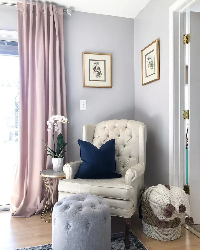 42 Beautiful Gray Living Room Ideas for Peaceful Spaces 1 Gray and Soft Pink