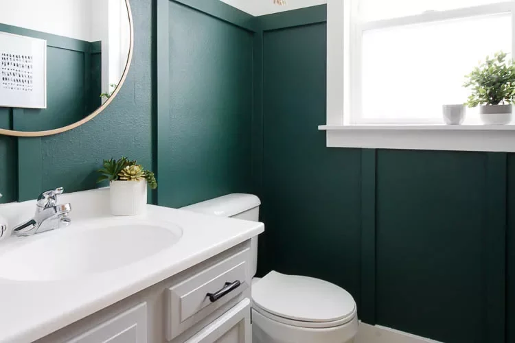 Green Bathroom Wainscoting
