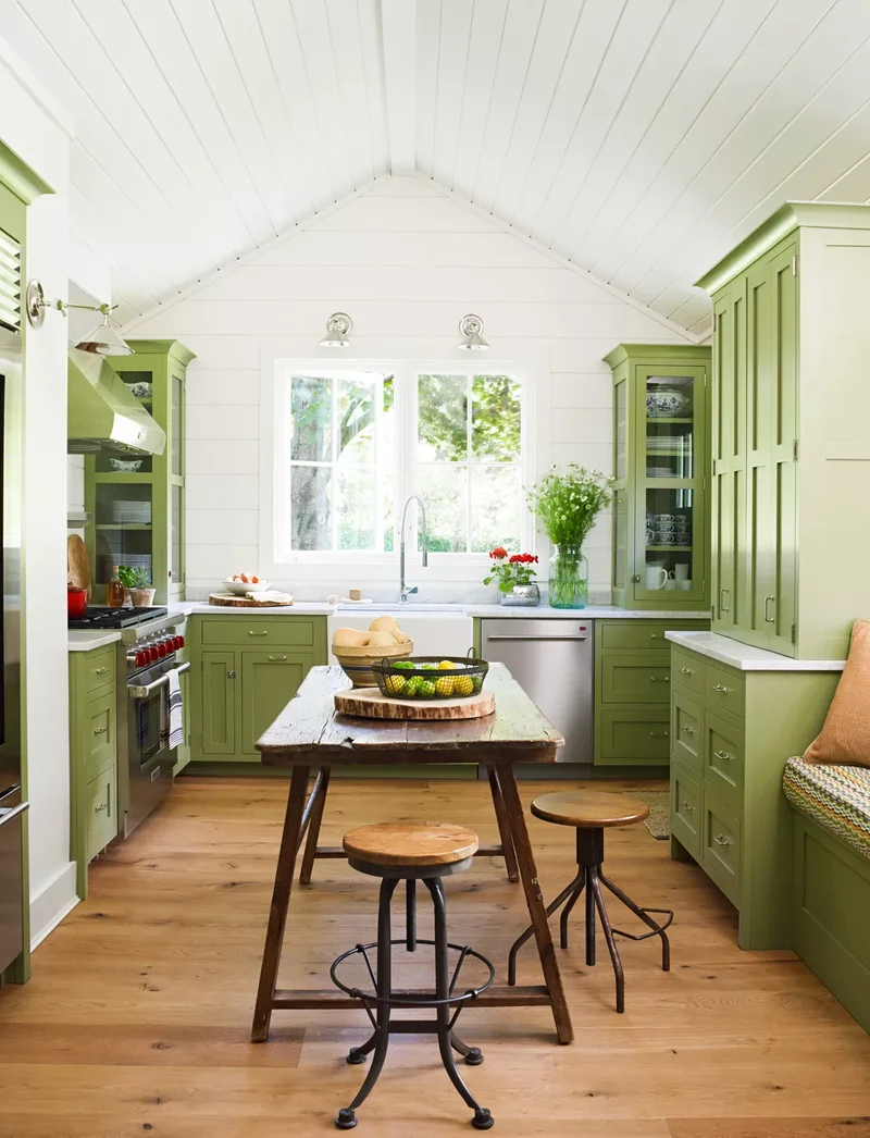 Green Farmhouse Kitchen