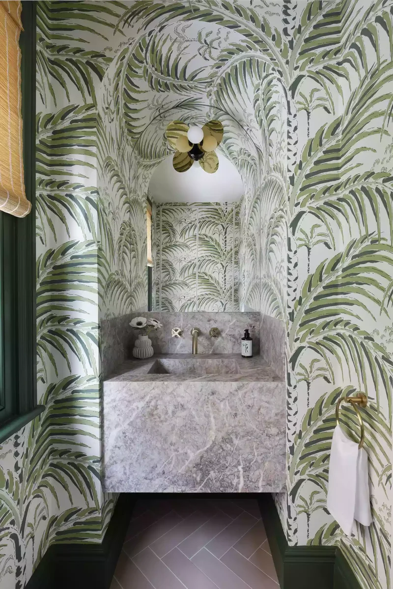 Green Palm Print Wallpaper