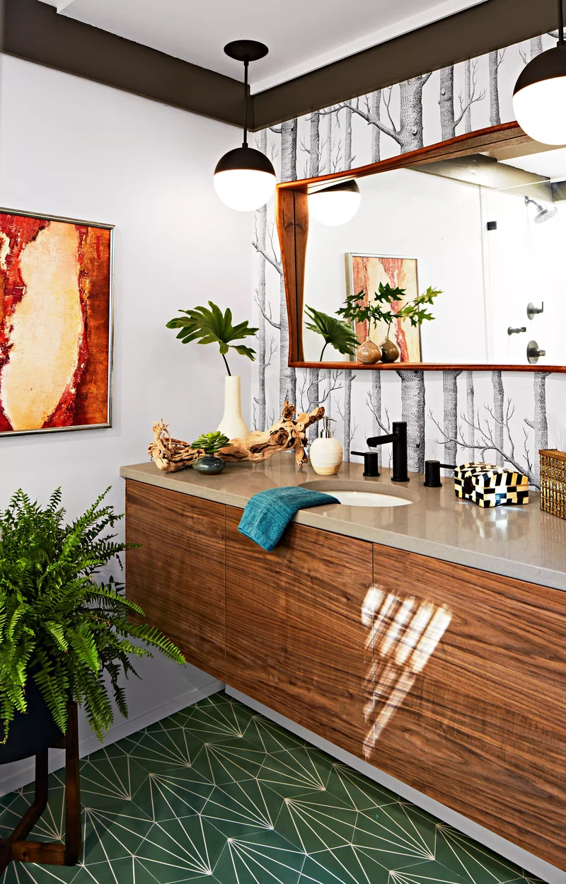 24 Beautiful Tile Flooring Ideas for Every Room in Your Home 11 Green Tile Floor Ideas