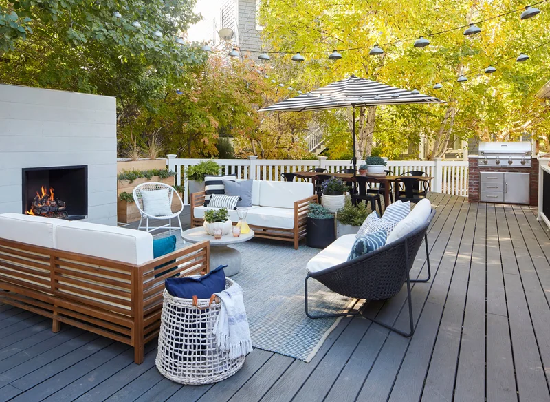 15 Ground-Level Deck Designs for Your Dream Outdoor Retreat 5 Ground-Level Deck with Fireplace