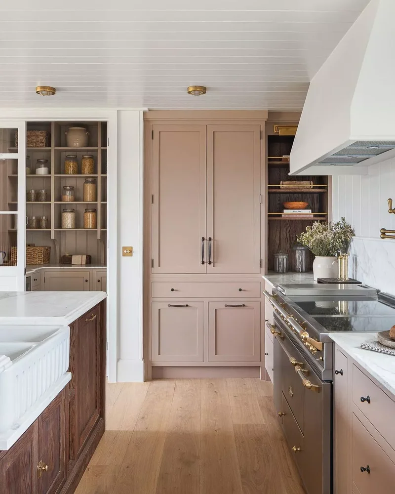 30 Pink Kitchen Designs Showing Pink as the Ideal Neutral 19 Ground Pink With Wood Tones