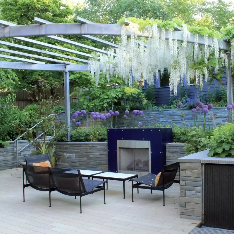 66 Beautiful Patio Landscaping Ideas for Your Outdoor Space 41 Grow Wisteria Overhead