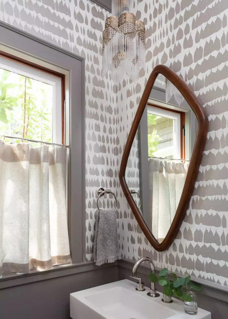 32 Half Bath Design Ideas to Inspire Bold Experimentation 29 Half Bathroom Café Curtains