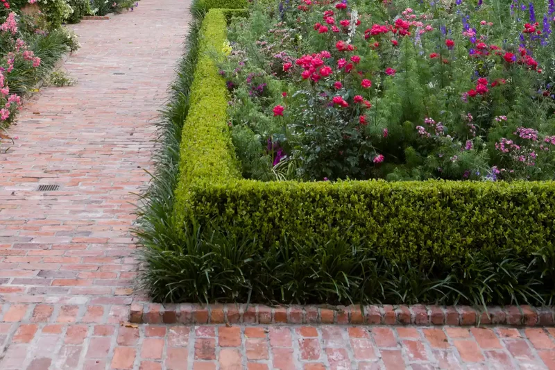 15 Brick Edging Ideas for Stylish Garden Flower Borders 11 Half Brick Edging