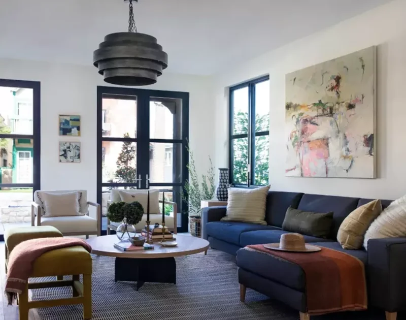 50 Formal Living Room Ideas That Feel Fresh and Inviting 14 Hang Abstract Wall Art