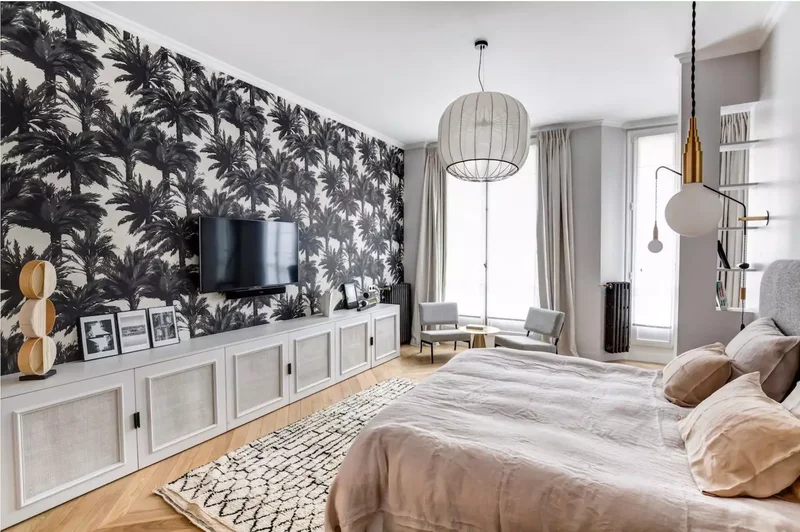 45 Warm and Inviting Bedroom Ideas for Ultimate Comfort 26 Hang Accent Wallpaper