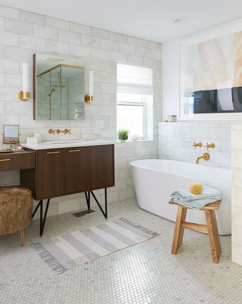 48 Contemporary Bathroom Ideas to Transform Your Space 25 Hang Art