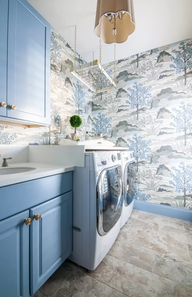 57 Laundry Room Ideas That Make Chores More Enjoyable 27 Hang Bold Wallpaper
