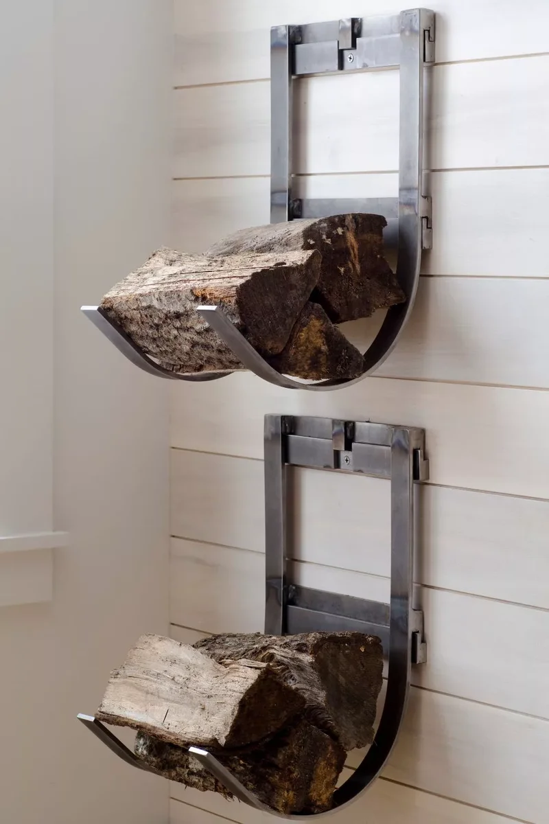 10 Creative Firewood Storage Solutions for Inside & Out 7 Hang Hooks