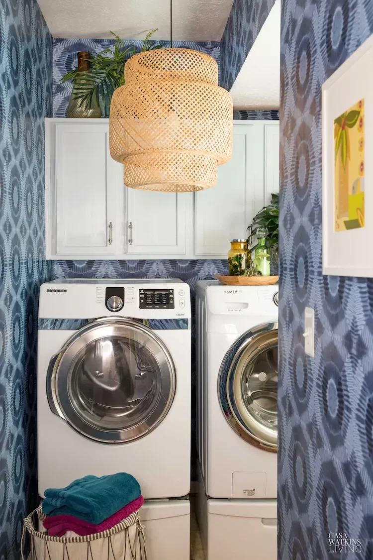 53 Stylish Small Laundry Room Ideas That Work Beautifully 23 Hang Laundry Room Wallpaper