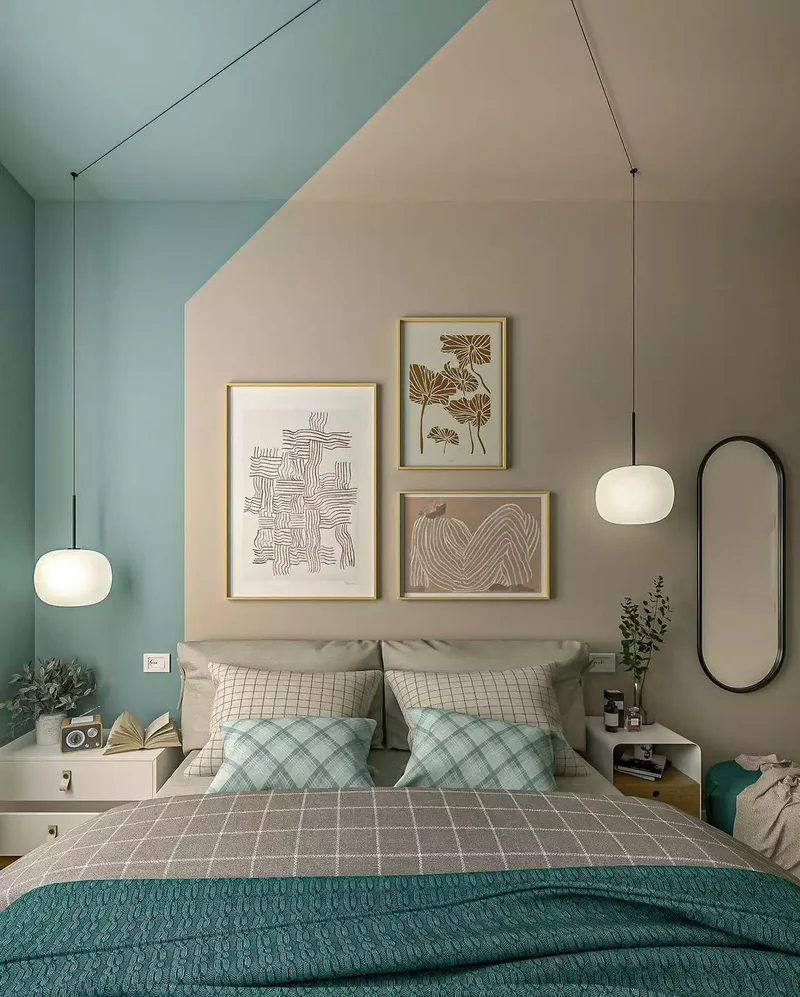Hang Pendant Lights Beside the Bed at Varying Heights