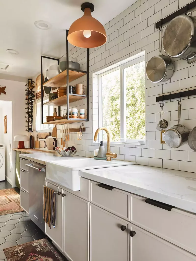 33 Kitchen Renovation Ideas From DIY Updates to Full Remodels 7 Hang Racks and Shelves